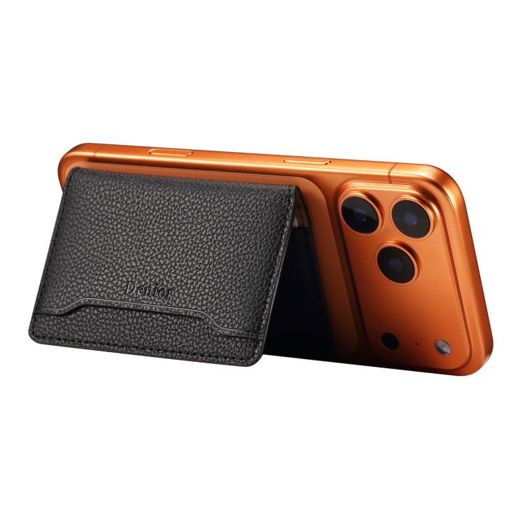 Cartera Denior V23 con textura de lichi y soporte MagSafe de piel para tarjetas., V23
