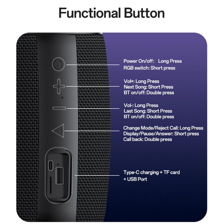 Altavoz Bluetooth portátil para exteriores Yesido YSW39 de 20 W, YSW39