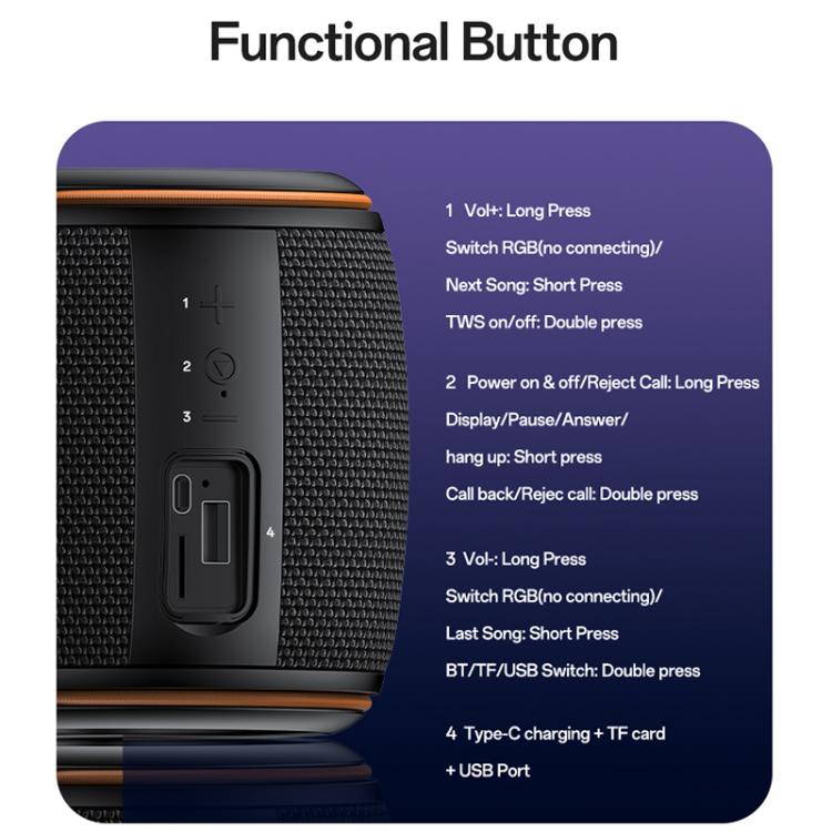 Altavoz Bluetooth portátil Yesido YSW40 de 8 W, YSW40