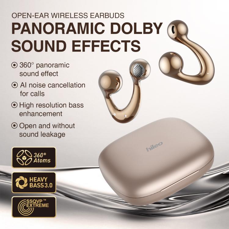 Auriculares deportivos inalámbricos Bluetooth Hileo HI83 con clip y cancelación de ruido.