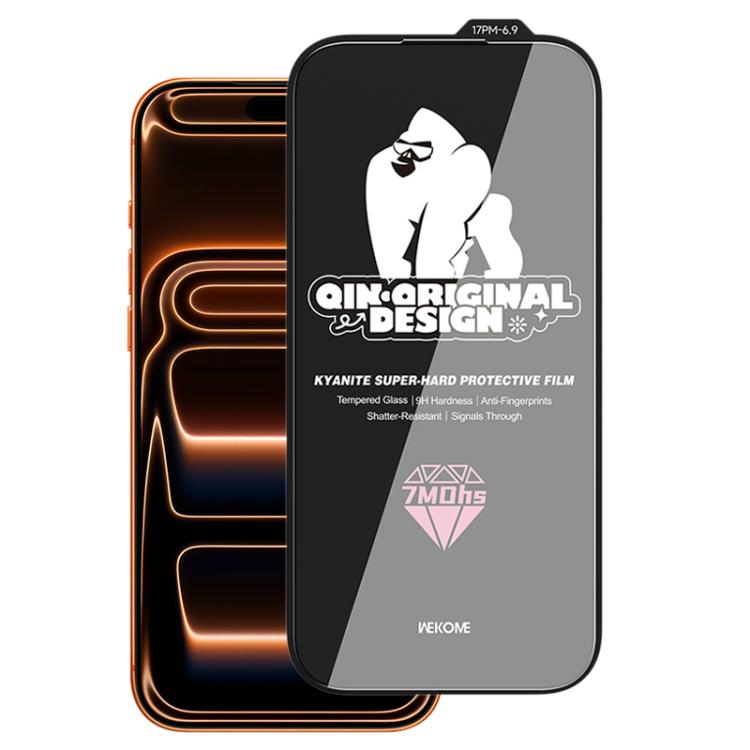 WK WTP-129 Qin - Diseño original - Película de vidrio templado ultrarresistente curvada 9D con cianita, For iPhone 17 Pro Max, For iPhone 17 Pro, For iPhone 17 / 16 Pro, For iPhone Air