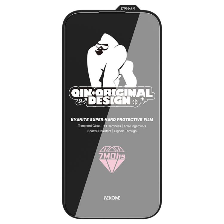 WK WTP-129 Qin - Diseño original - Película de vidrio templado ultrarresistente curvada 9D con cianita, For iPhone 17 Pro Max, For iPhone 17 Pro, For iPhone 17 / 16 Pro, For iPhone Air