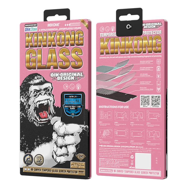 WK WTP-129 Qin - Diseño original - Película de vidrio templado ultrarresistente curvada 9D con cianita, For iPhone 17 Pro Max, For iPhone 17 Pro, For iPhone 17 / 16 Pro, For iPhone Air