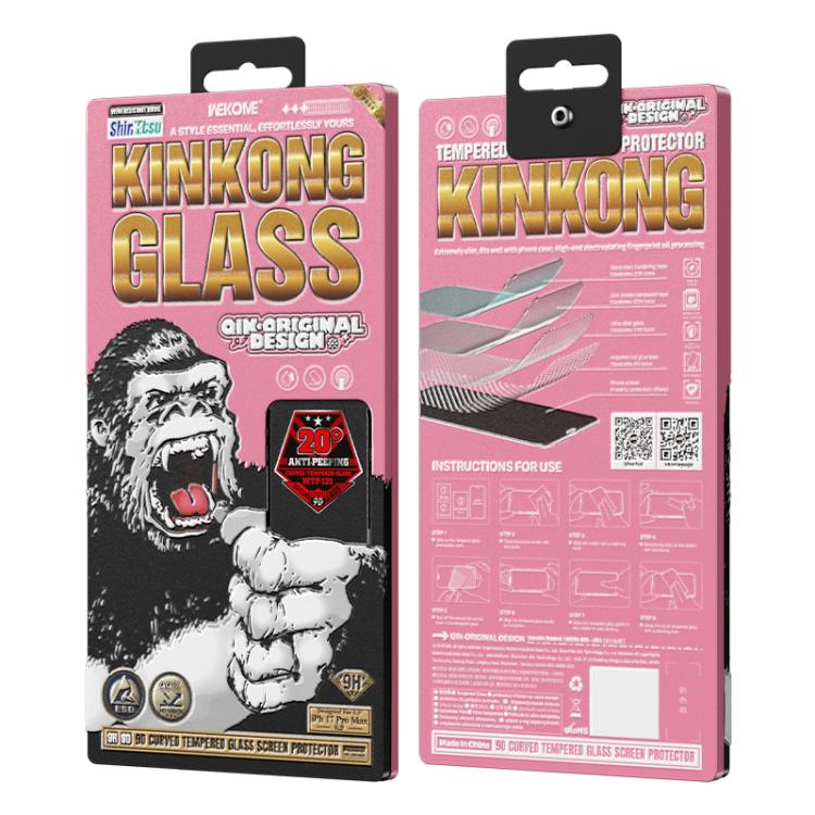 WK WTP-121 Qin - Diseño original, lámina de vidrio templado curvada 9D con ángulo de privacidad de 20 grados., For iPhone 17 Pro Max, For iPhone 17 Pro, For iPhone 17 / 16 Pro, For iPhone Air