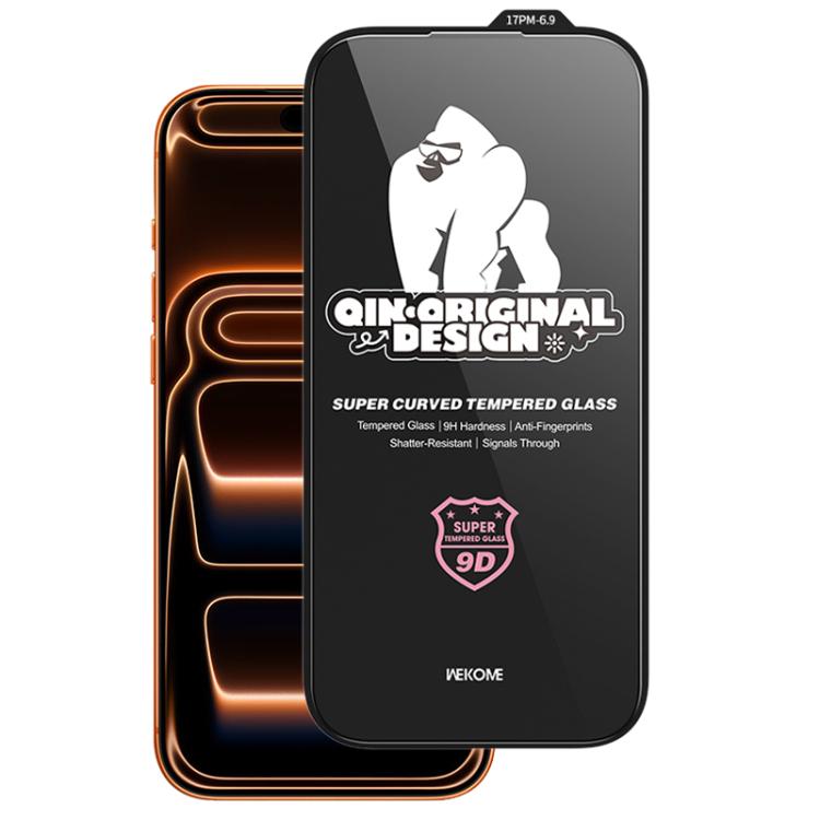 Protector de pantalla de vidrio templado HD de gran arco curvo 9D de la serie Qin WK WTP-120, For iPhone 17 Pro Max, For iPhone 17 Pro, For iPhone 17 / 16 Pro, For iPhone Air