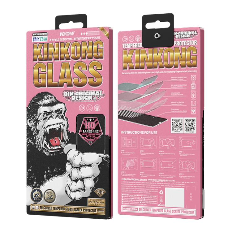 Protector de pantalla de vidrio templado HD de gran arco curvo 9D de la serie Qin WK WTP-120, For iPhone 17 Pro Max, For iPhone 17 Pro, For iPhone 17 / 16 Pro, For iPhone Air