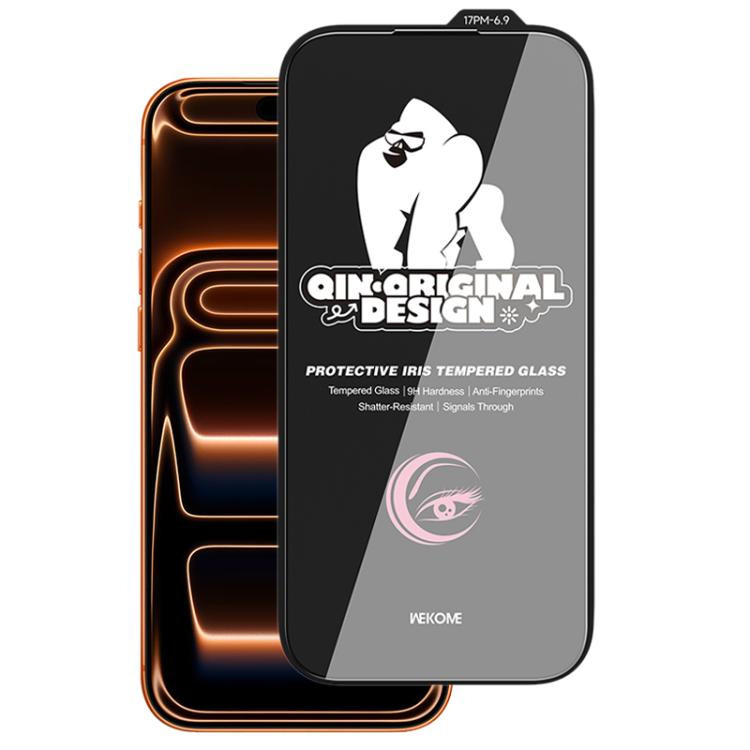 WK WTP-130 Qin - Diseño original 9D, protector de pantalla de vidrio templado HD curvo antirreflejos para el cuidado de la vista, For iPhone 17 Pro Max, For iPhone 17 Pro, For iPhone 17 / 16 Pro, For iPhone Air