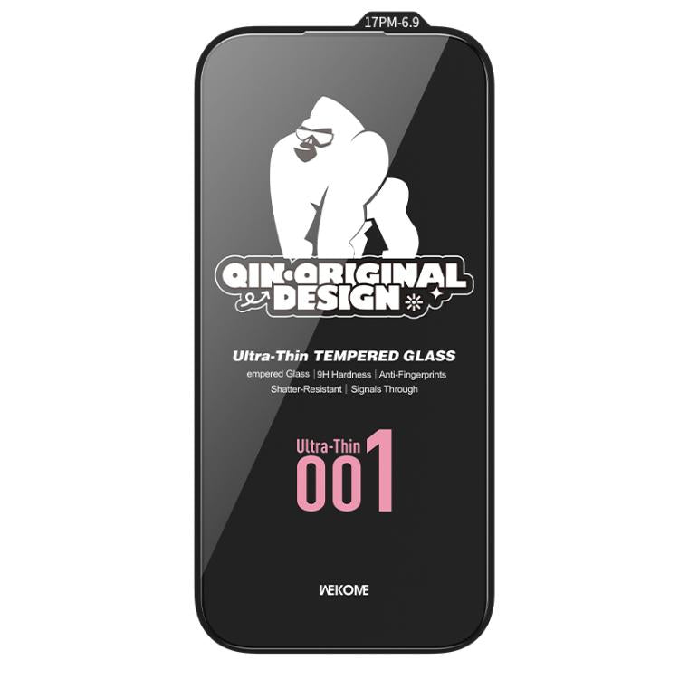 Protector de pantalla de vidrio templado HD curvo ultrafino 9D de la serie Qin WK WTP-113 (001), For iPhone 17 Pro Max, For iPhone 17 Pro, For iPhone 17 / 16 Pro, For iPhone Air