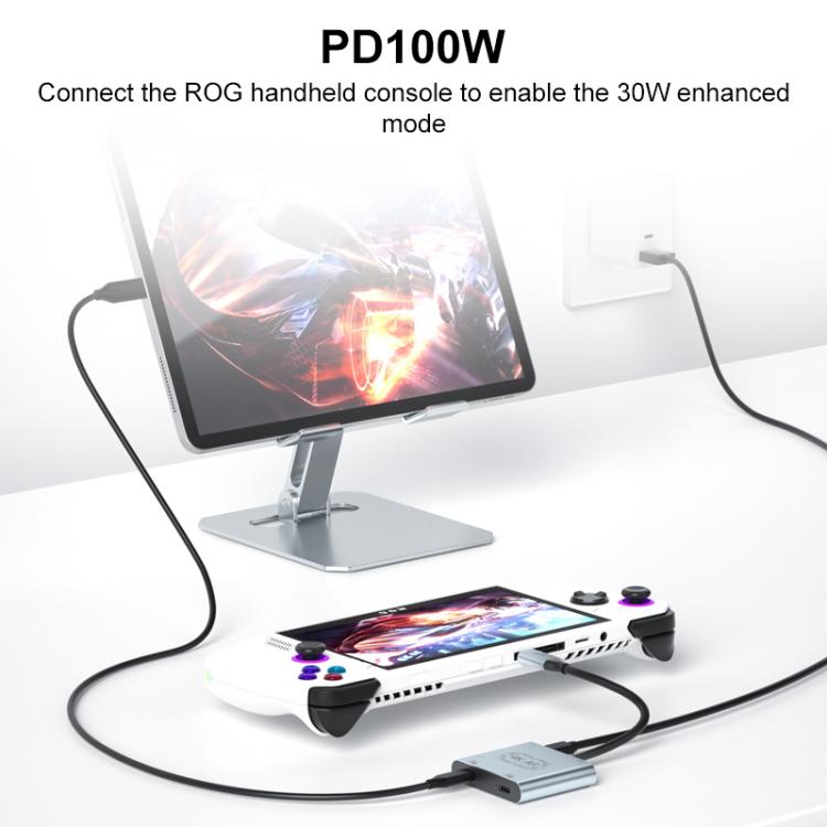 Adaptador convertidor de carga para gafas de realidad aumentada V77G 4K 60Hz USB-C / Tipo-C a doble Tipo-C, PD 100W, USB 3.0