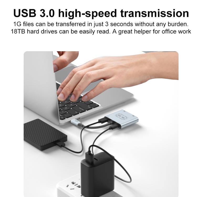 Adaptador convertidor de carga para gafas de realidad aumentada V77G 4K 60Hz USB-C / Tipo-C a doble Tipo-C, PD 100W, USB 3.0