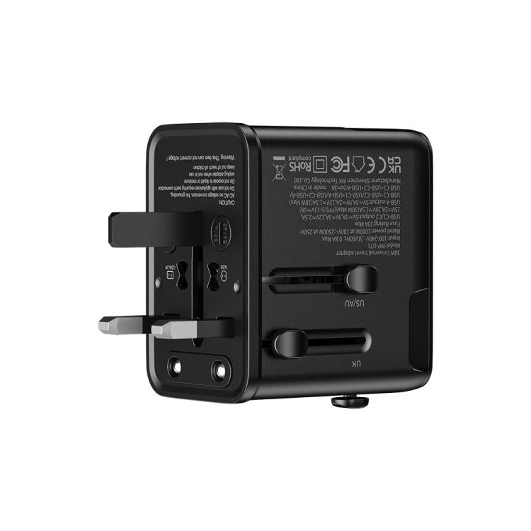Cargador de viaje universal de tres puertos WK WP-U71 de 30 W con GaN