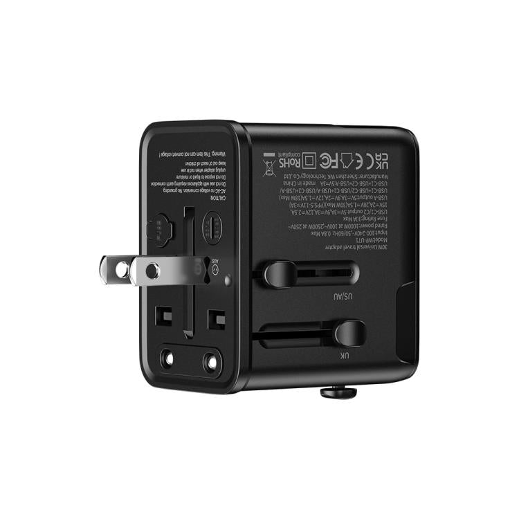 Cargador de viaje universal de tres puertos WK WP-U71 de 30 W con GaN