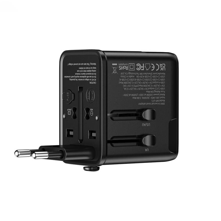 Cargador de viaje universal de tres puertos WK WP-U71 de 30 W con GaN