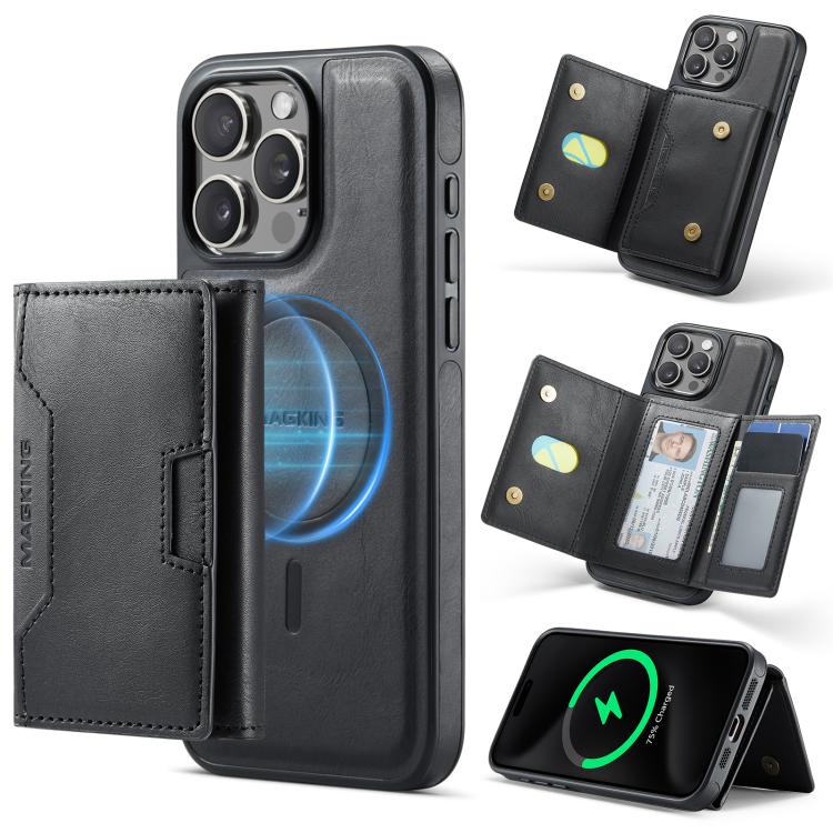 Funda desmontable para teléfono MagSafe RFID de la serie K4 de MAGKING, For iPhone 15 Pro Max, For iPhone 15 Pro, For iPhone 15 Plus, For iPhone 15, For iPhone 14 Plus, For iPhone 14, For iPhone 14 Pro, For iPhone 14 Pro Max