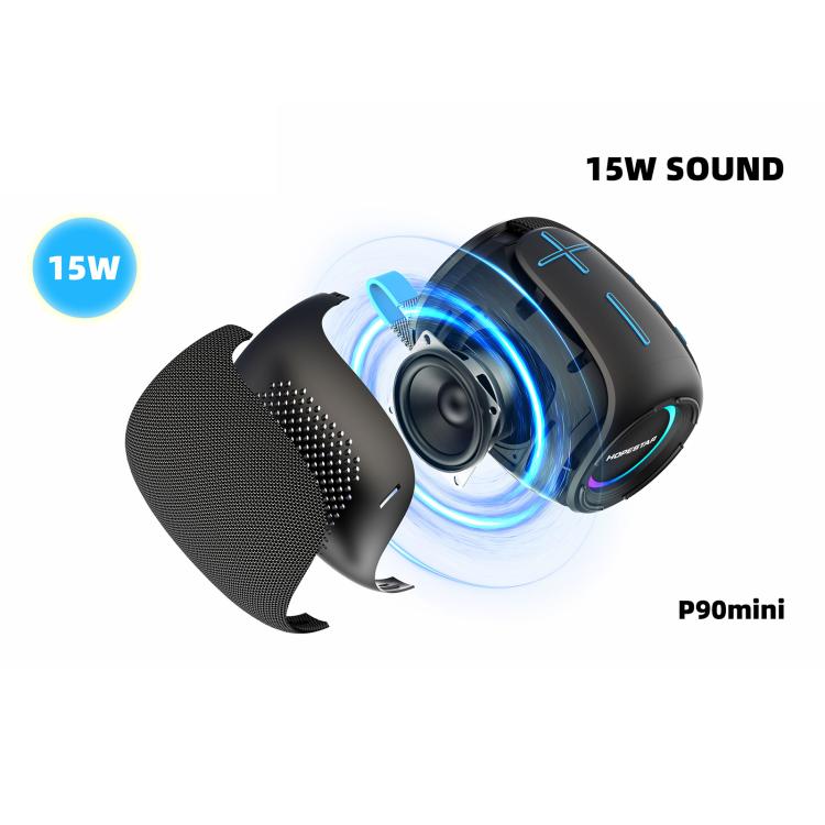 Altavoz Bluetooth mini HOPESTAR P90 mini de 15 W para exteriores, resistente al agua IPX6.