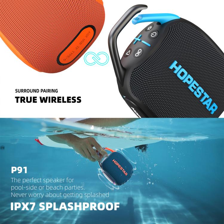 Altavoz Bluetooth para exteriores HOPESTAR P91 de 15 W, resistente al agua (IPX7).