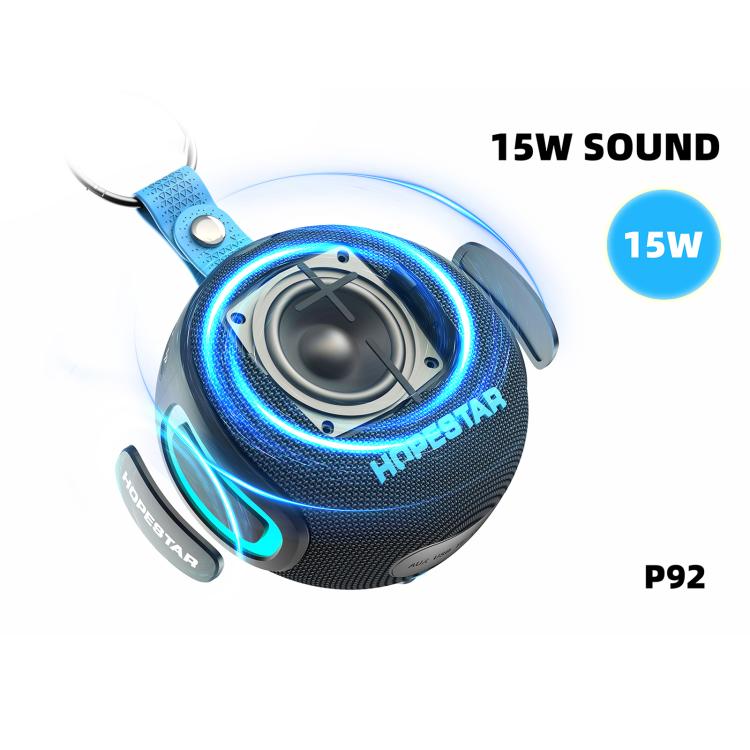 Altavoz inalámbrico Bluetooth HOPESTAR P92 de 15 W para exteriores, resistente al agua (IPX7).