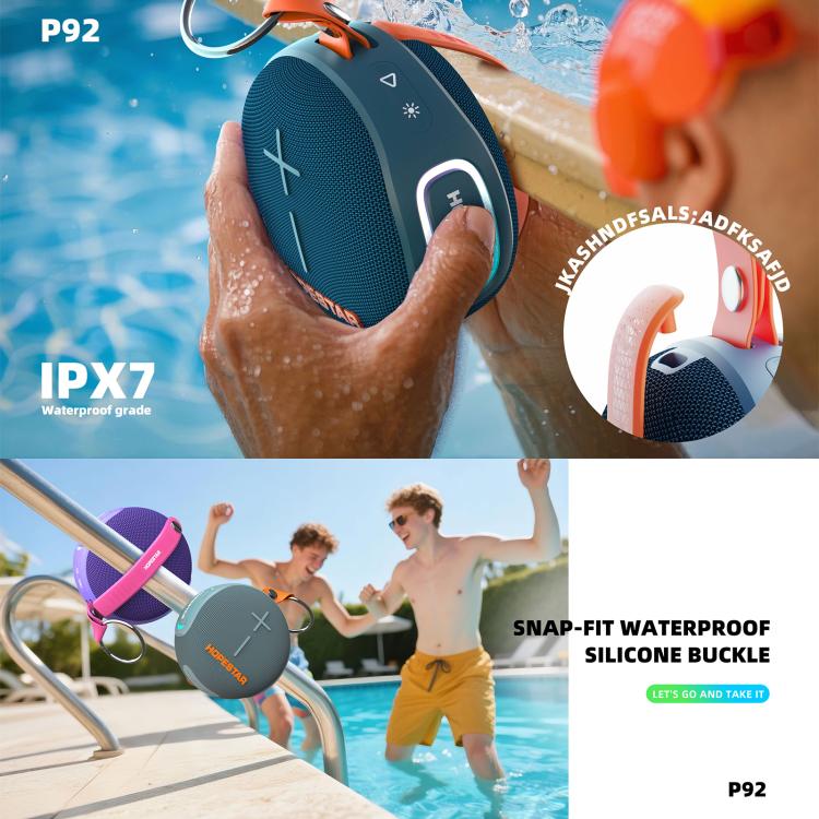 Altavoz inalámbrico Bluetooth HOPESTAR P92 de 15 W para exteriores, resistente al agua (IPX7).