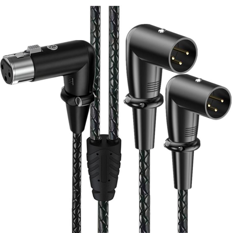 Cable de audio XLR con divisor de micrófono balanceado tipo Y, longitud: 0,5 m, Female Elbow to 2xMale Elbow, Female Elbow to Male 2xStraight, Female Straight to 2xMale Elbow, Female Straight to 2xMale Straight