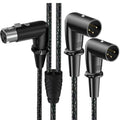 Cable de audio XLR con divisor de micrófono balanceado tipo Y, longitud: 0,5 m, Female Elbow to 2xMale Elbow, Female Elbow to Male 2xStraight, Female Straight to 2xMale Elbow, Female Straight to 2xMale Straight