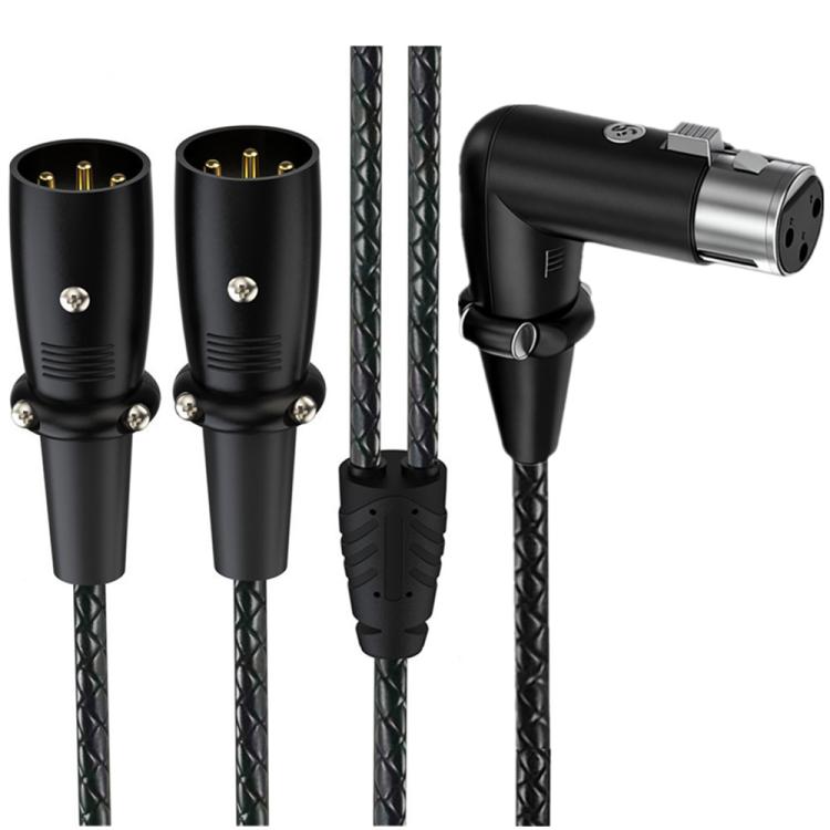 Cable de audio XLR con divisor de micrófono balanceado tipo Y, longitud: 0,5 m, Female Elbow to 2xMale Elbow, Female Elbow to Male 2xStraight, Female Straight to 2xMale Elbow, Female Straight to 2xMale Straight