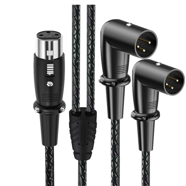 Cable de audio XLR con divisor de micrófono balanceado tipo Y, longitud: 0,5 m, Female Elbow to 2xMale Elbow, Female Elbow to Male 2xStraight, Female Straight to 2xMale Elbow, Female Straight to 2xMale Straight