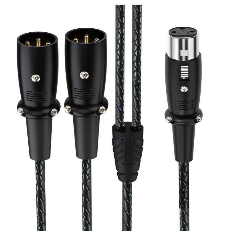 Cable de audio XLR con divisor de micrófono balanceado tipo Y, longitud: 0,5 m, Female Elbow to 2xMale Elbow, Female Elbow to Male 2xStraight, Female Straight to 2xMale Elbow, Female Straight to 2xMale Straight