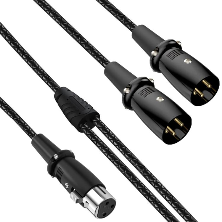 Cable de audio XLR con divisor de micrófono balanceado tipo Y, longitud: 0,5 m, Female Elbow to 2xMale Elbow, Female Elbow to Male 2xStraight, Female Straight to 2xMale Elbow, Female Straight to 2xMale Straight