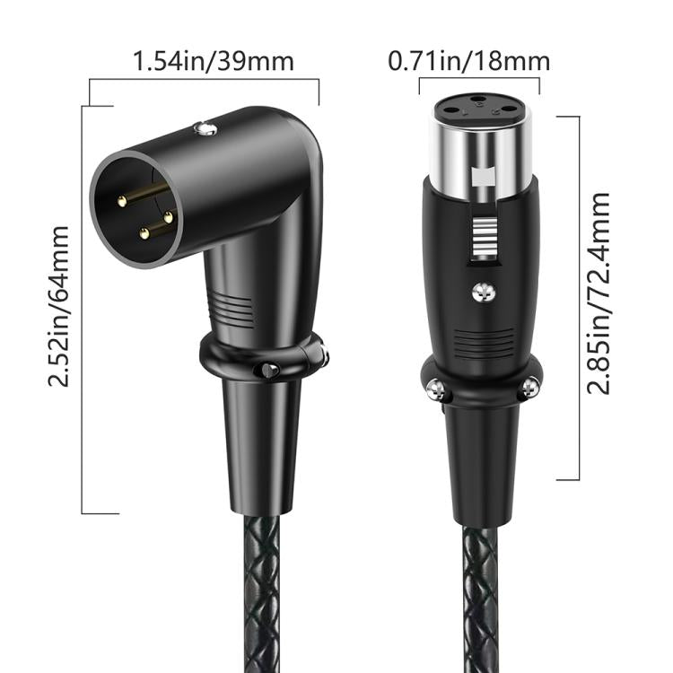 Cable de audio XLR con divisor de micrófono balanceado tipo Y, longitud: 0,5 m, Female Elbow to 2xMale Elbow, Female Elbow to Male 2xStraight, Female Straight to 2xMale Elbow, Female Straight to 2xMale Straight