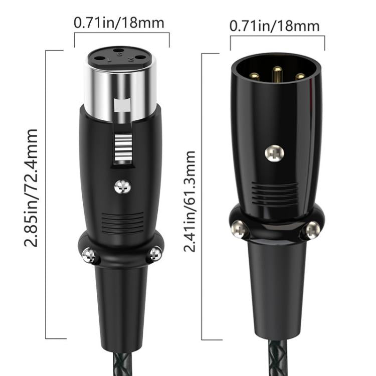 Cable de audio XLR con divisor de micrófono balanceado tipo Y, longitud: 0,5 m, Female Elbow to 2xMale Elbow, Female Elbow to Male 2xStraight, Female Straight to 2xMale Elbow, Female Straight to 2xMale Straight