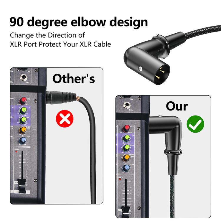 Cable de audio XLR con divisor de micrófono balanceado tipo Y, longitud: 0,5 m, Female Elbow to 2xMale Elbow, Female Elbow to Male 2xStraight, Female Straight to 2xMale Elbow, Female Straight to 2xMale Straight