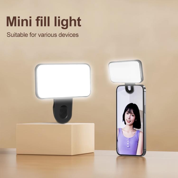 Mini foco de relleno portátil con clip, 200mAh
