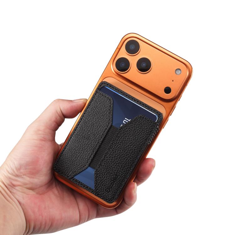 Cartera Denior V24 con textura de lichi y MagSafe, tarjetero de piel sintética., V24