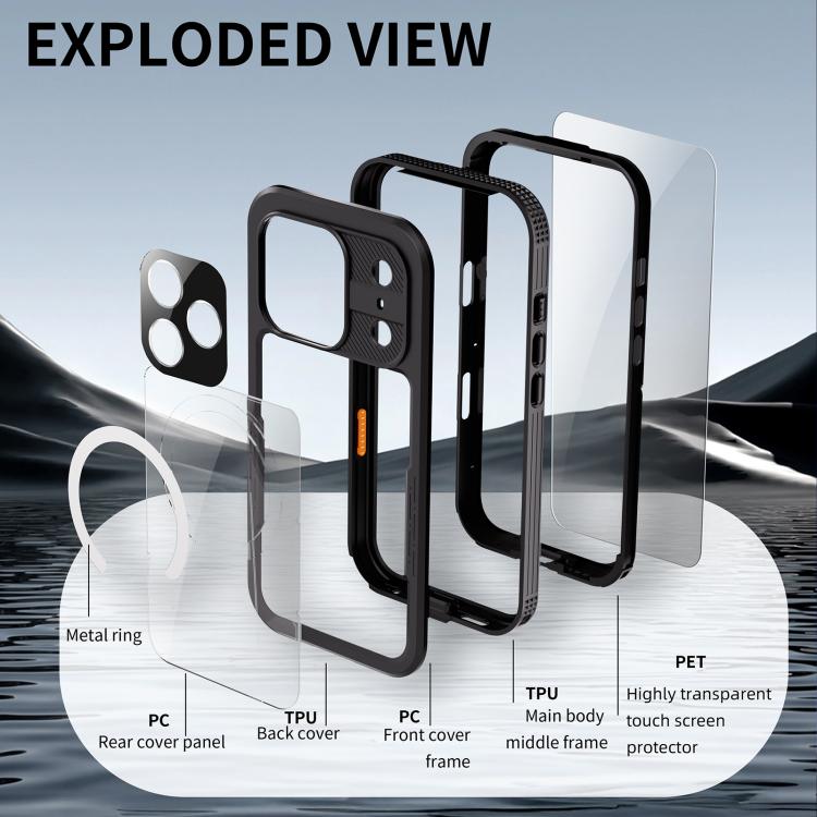 Funda para teléfono RedPepper con certificación IP68, resistente al agua y con triple protección MagSafe., For iPhone 17 Pro Max, For iPhone 17 Pro, For iPhone Air