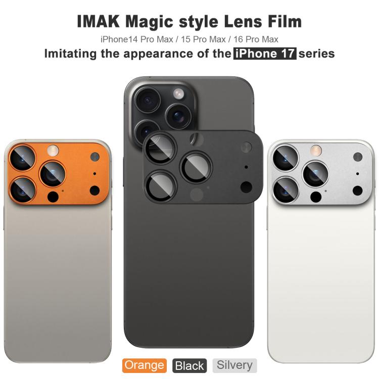 Película para lentes imak Magic Style, que imita la apariencia del iP17 Pro Max., For iPhone 15 Pro Max/16 Pro Max