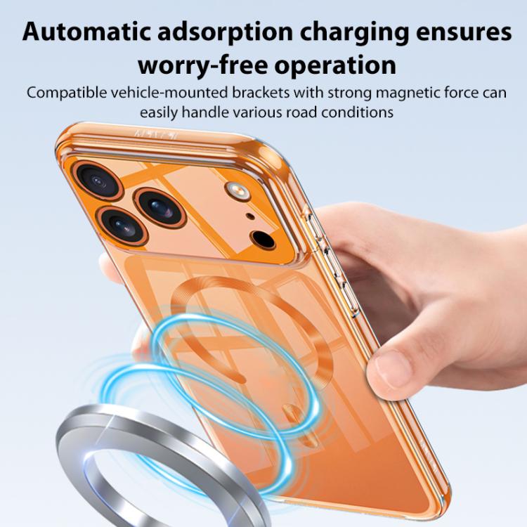 Funda magnética transparente GKK Phantom con diseño de CD y MagSafe, For iPhone 17 Pro Max, For iPhone 17 Pro