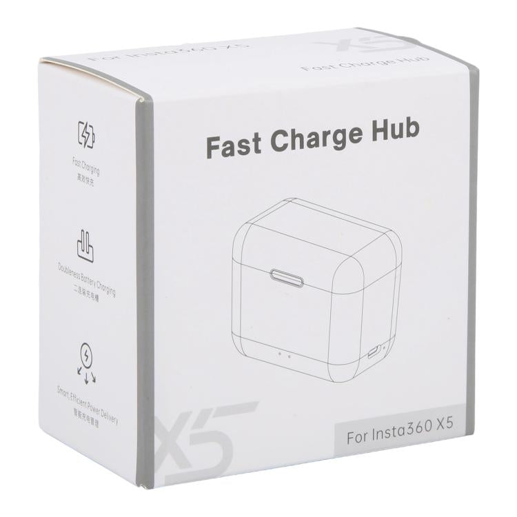 JH-X5-02 para caja de carga de baterías duales Insta360 X5 Hub de carga rápida, For Insta360 X5