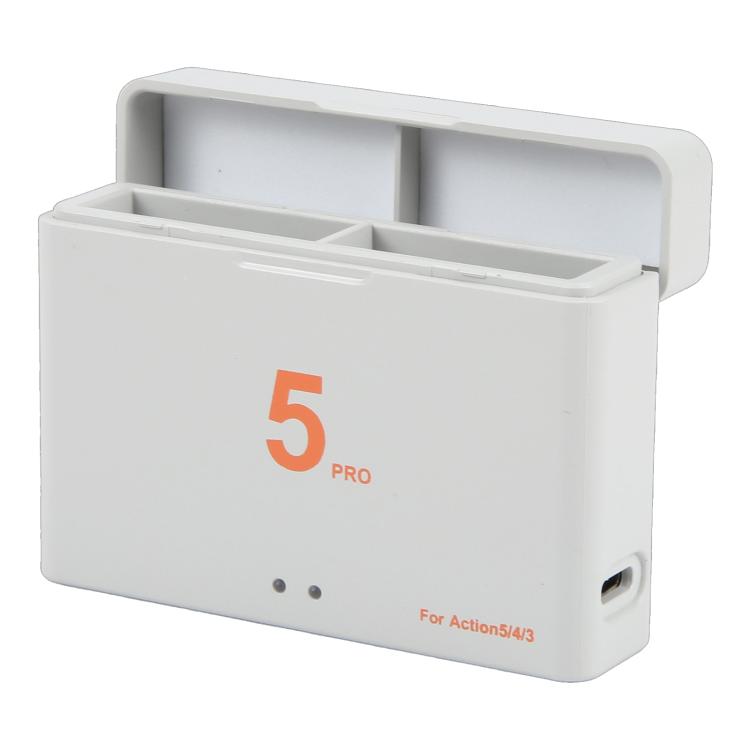 CH-ACTION5-02 Caja de carga para baterías duales DJI OSMO Action 5 Pro Hub de carga rápida, For DJI OSMO Action 5 Pro