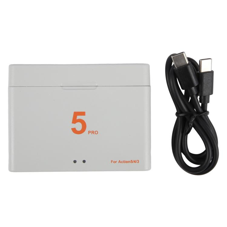 CH-ACTION5-02 Caja de carga para baterías duales DJI OSMO Action 5 Pro Hub de carga rápida, For DJI OSMO Action 5 Pro