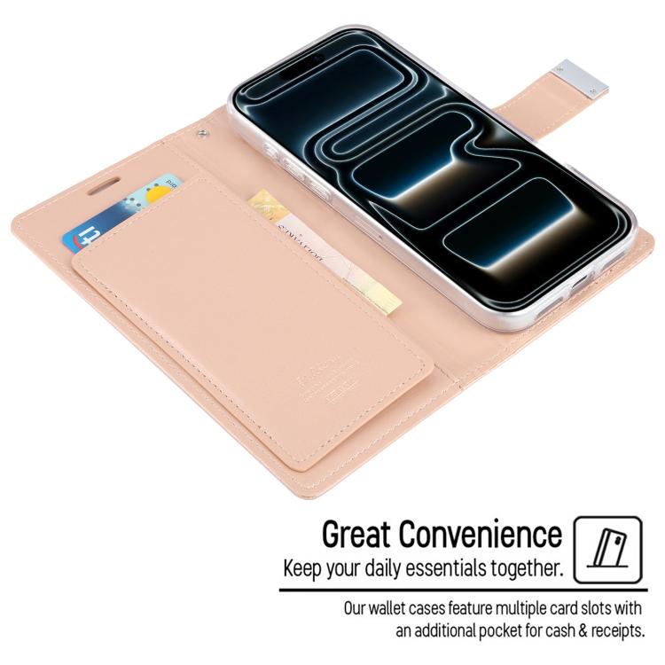 Funda para teléfono de piel con textura Crazy Horse de GOOSPERY RICH DIARY, For iPhone 17 Pro Max, For iPhone 17 Pro, For iPhone 17, For iPhone Air