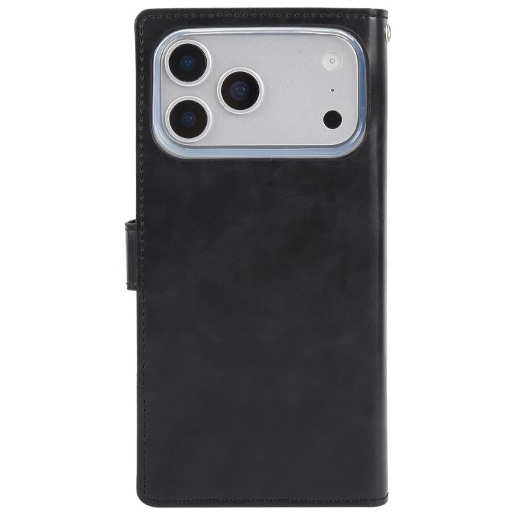 Funda de cuero para teléfono GOOSPERY MANSOOR DIARY con 9 ranuras para tarjetas, For iPhone 17 Pro Max, For iPhone 17 Pro, For iPhone 17, For iPhone Air