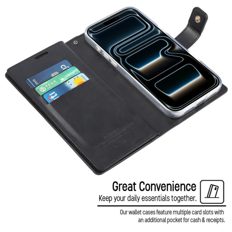 Funda de cuero para teléfono GOOSPERY MANSOOR DIARY con 9 ranuras para tarjetas, For iPhone 17 Pro Max, For iPhone 17 Pro, For iPhone 17, For iPhone Air