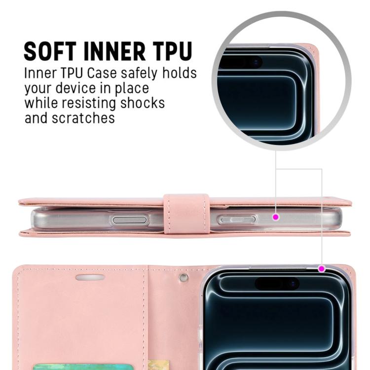 Funda para teléfono de piel con textura Crazy Horse de GOOSPERY BLUE MOON, For iPhone 17 Pro Max, For iPhone Air