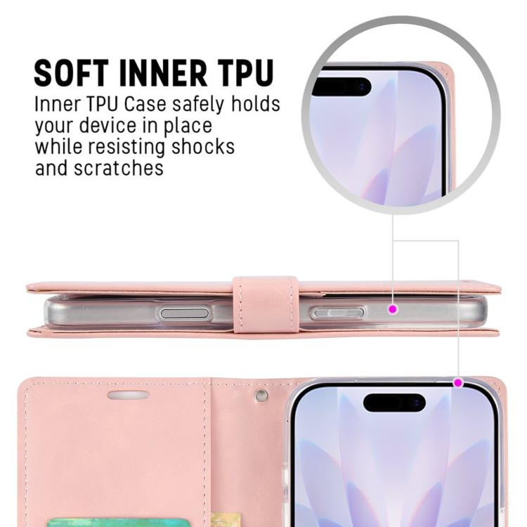 Funda para teléfono de piel con textura Crazy Horse de GOOSPERY BLUE MOON, For iPhone 17
