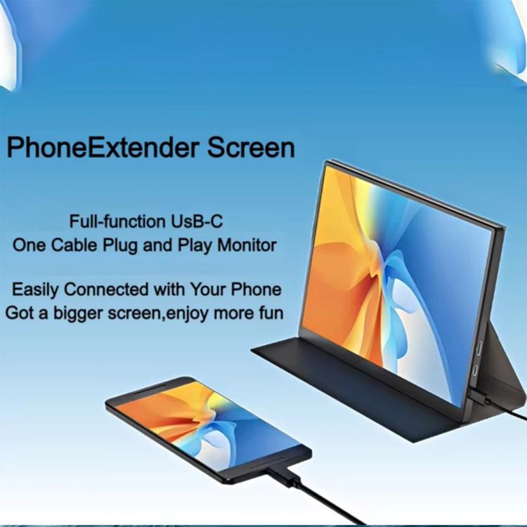 Monitor portátil IPS P105A01D de 10,5 pulgadas con extensión HD/Tipo-C y enchufe estadounidense., 10.5 inch