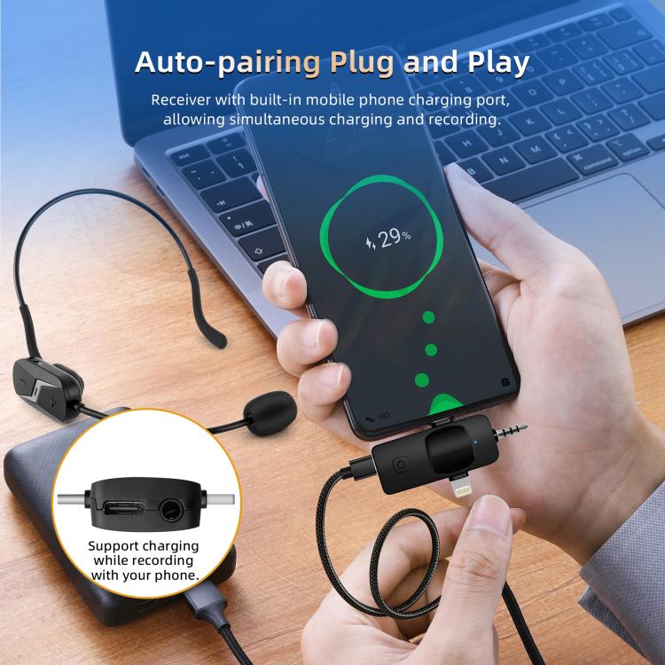 Auriculares inalámbricos Yanmai GF13 2.4G con micrófono y cancelación de ruido