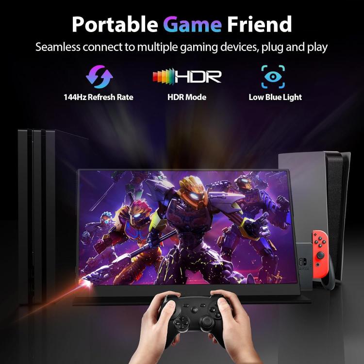 Monitor portátil P161Q10G de 16,1 pulgadas, 2.5K, 144 Hz y pantalla extendida., 16.1 inch 2.5K 144Hz