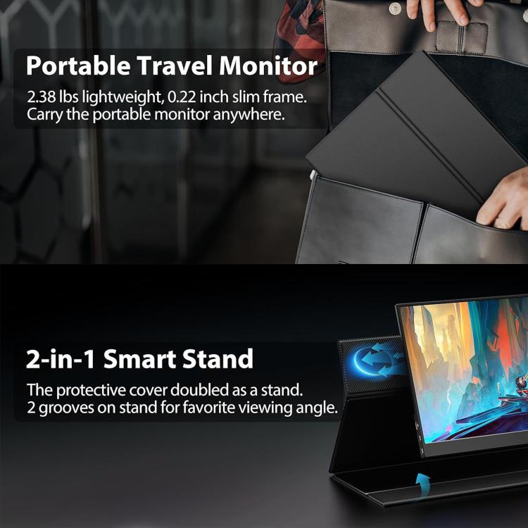 Monitor portátil P161Q10G de 16,1 pulgadas, 2.5K, 144 Hz y pantalla extendida., 16.1 inch 2.5K 144Hz