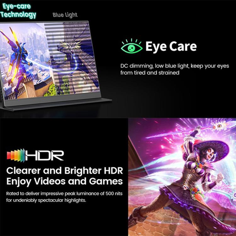 Monitor portátil para juegos P160A20 de 16 pulgadas con resolución 4K y pantalla extendida., 16 inch 4K
