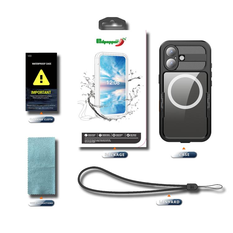 Funda para teléfono RedPepper con certificación IP68, resistente al agua y con triple protección MagSafe., For iPhone 17